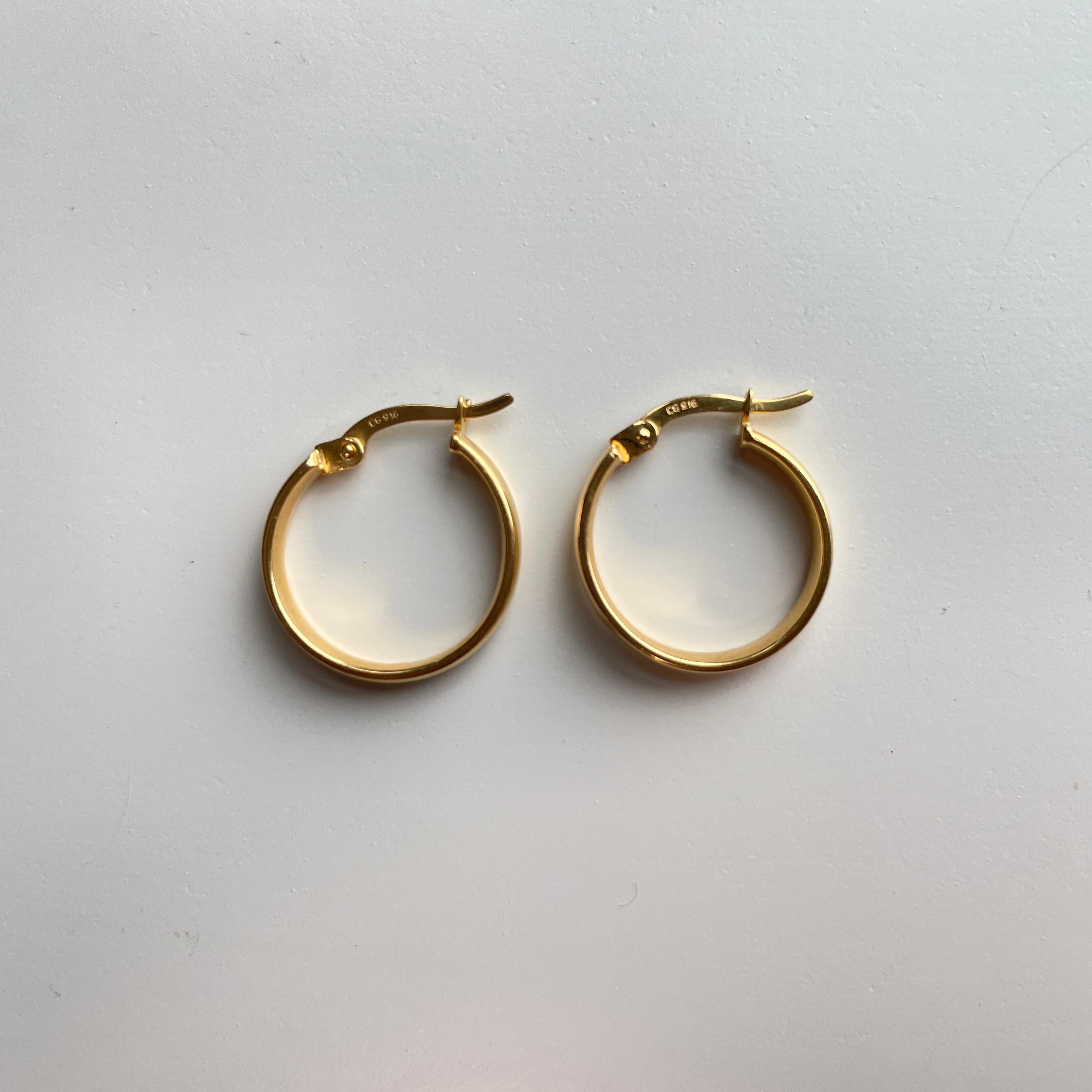 De las mujeres Pendiente de aro de oro 916 de 22 quilates (tamaño 17 mm/1,7 cm)-2,26 g en venta