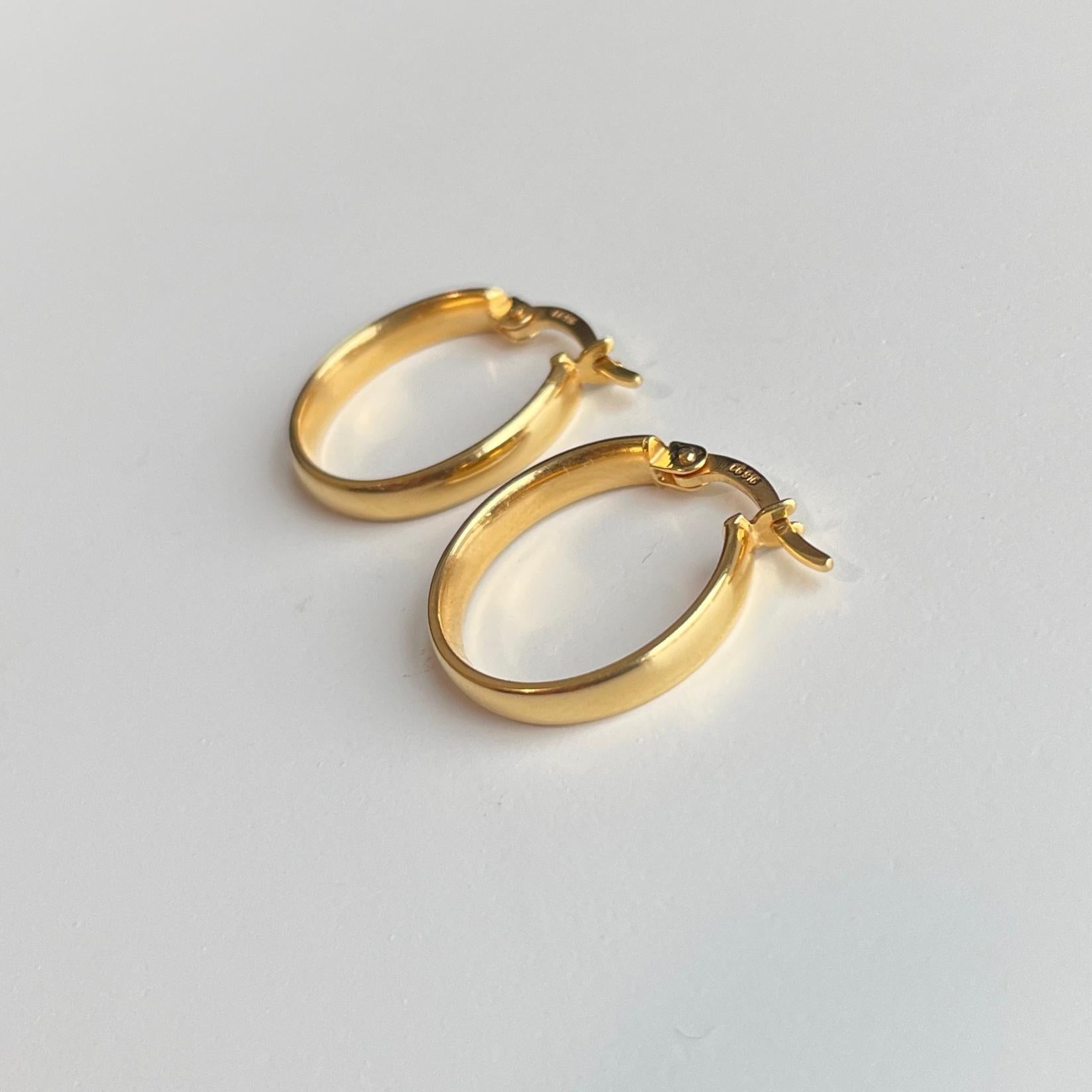 Pendiente de aro de oro 916 de 22 quilates (tamaño 17 mm/1,7 cm)-2,26 g en venta 1