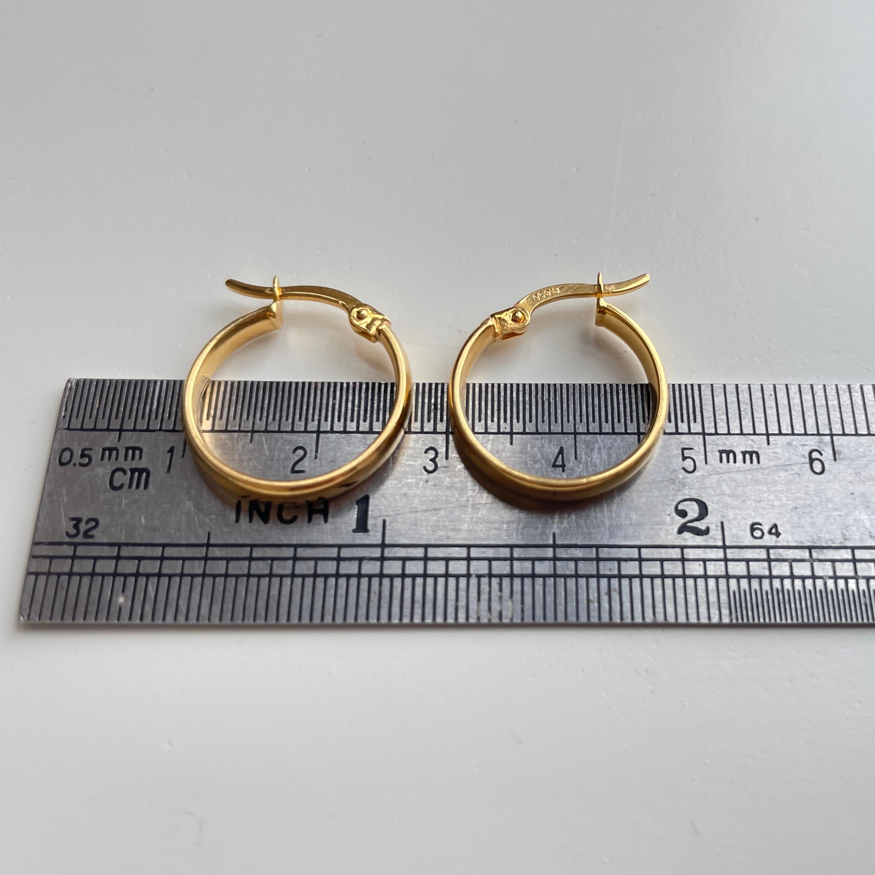 Pendiente de aro de oro 916 de 22 quilates (tamaño 17 mm/1,7 cm)-2,26 g en venta 2