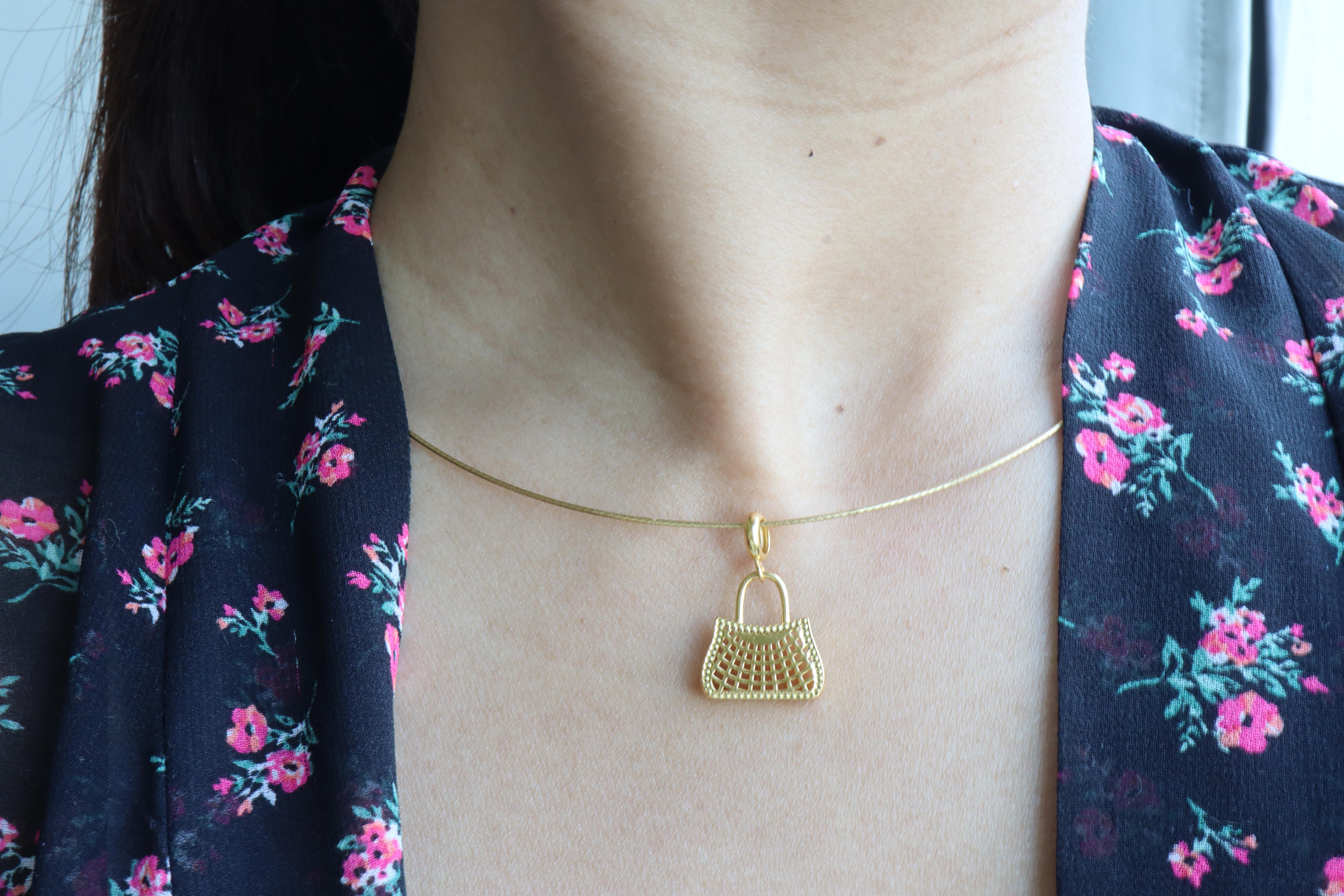22k 916 gold pendant charm- Lucky Bag pure gold pendant/gold charm-3.12g In New Condition For Sale In Singapore, SG