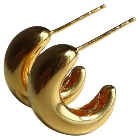 22k 916 Gold Sculptural Chubby Half Hoop Earring (Size 14.6mm/1.46cm)-3.69g