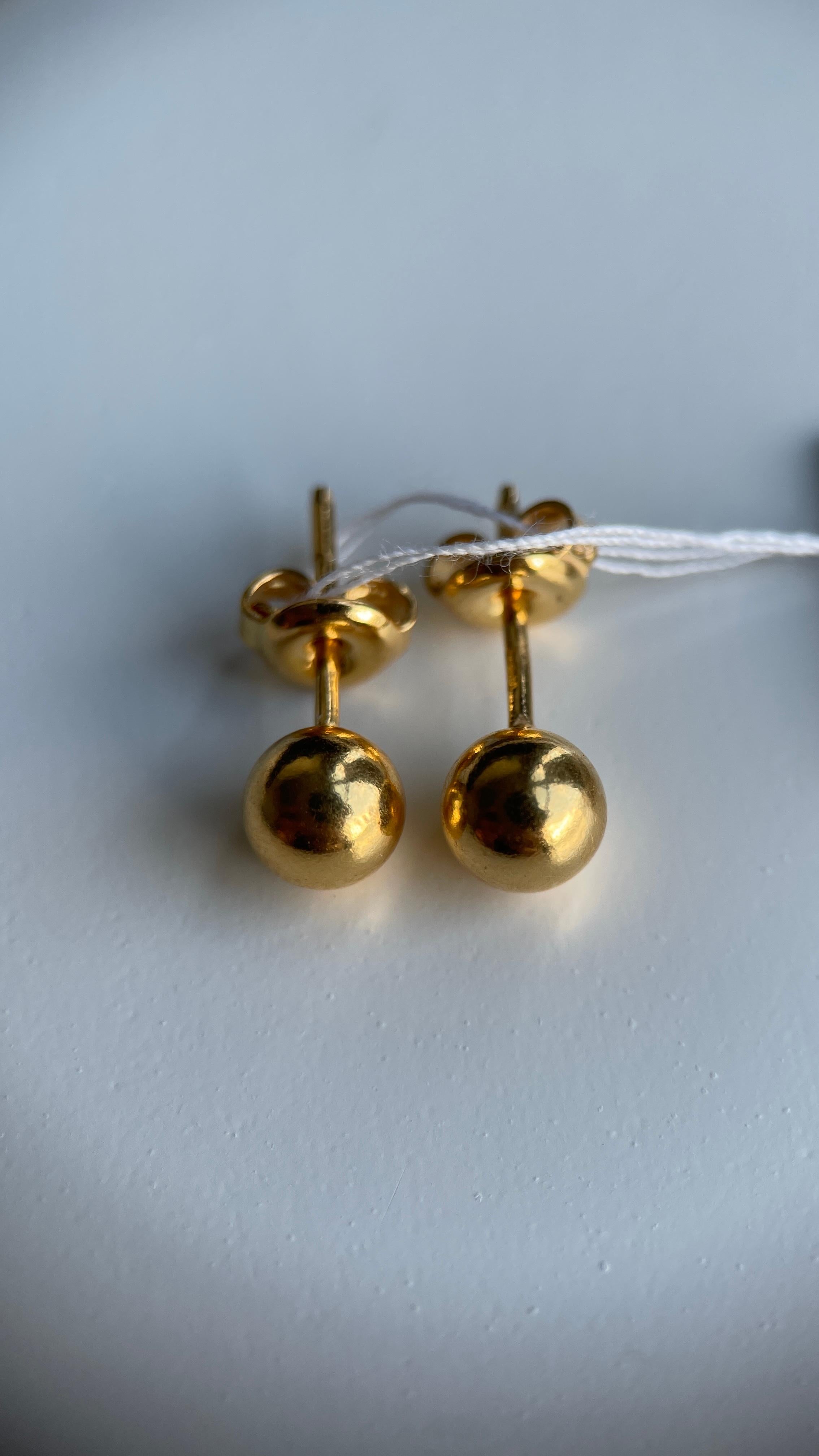 De las mujeres Pendiente de oro 916 de 22 quilates- Pendiente de bola de oro de 5,8 mm-1,73 g en venta