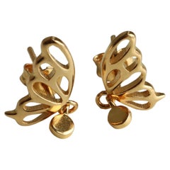 Pendiente de oro de 22k 916- Pendiente con diseño de mariposa-1,55 g