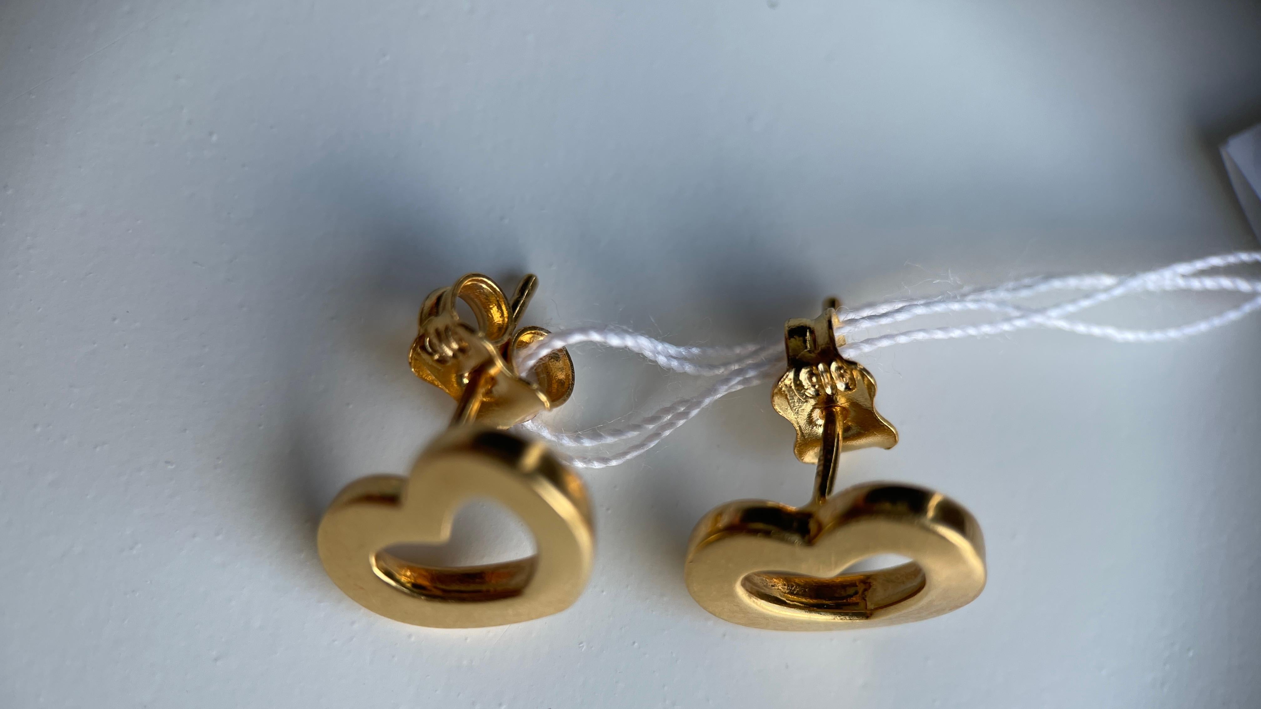 Donna Orecchino con perno in oro 22k 916 - orecchino d'oro con design a cuore - 1,87g in vendita