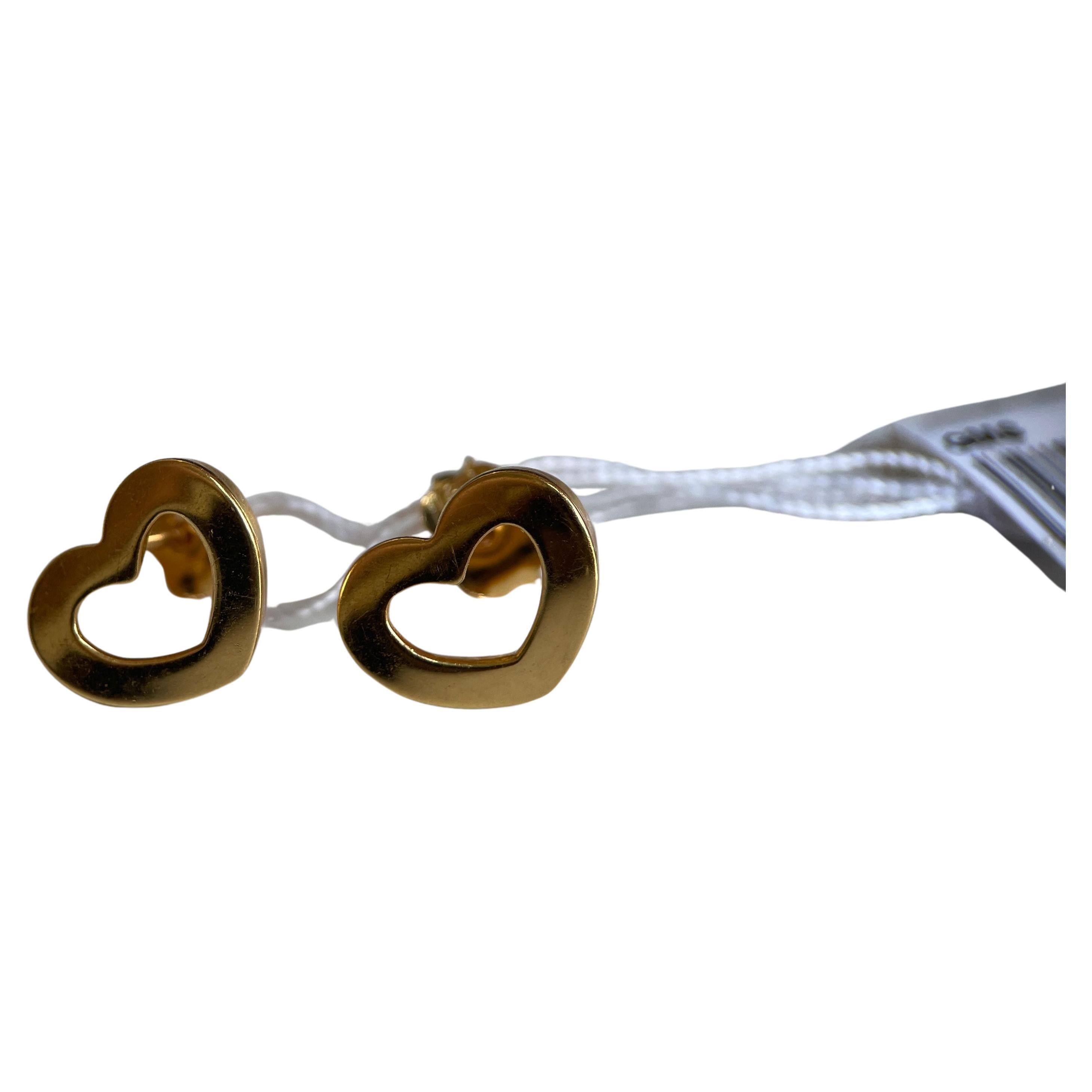 Orecchino con perno in oro 22k 916 - orecchino d'oro con design a cuore - 1,87g in vendita