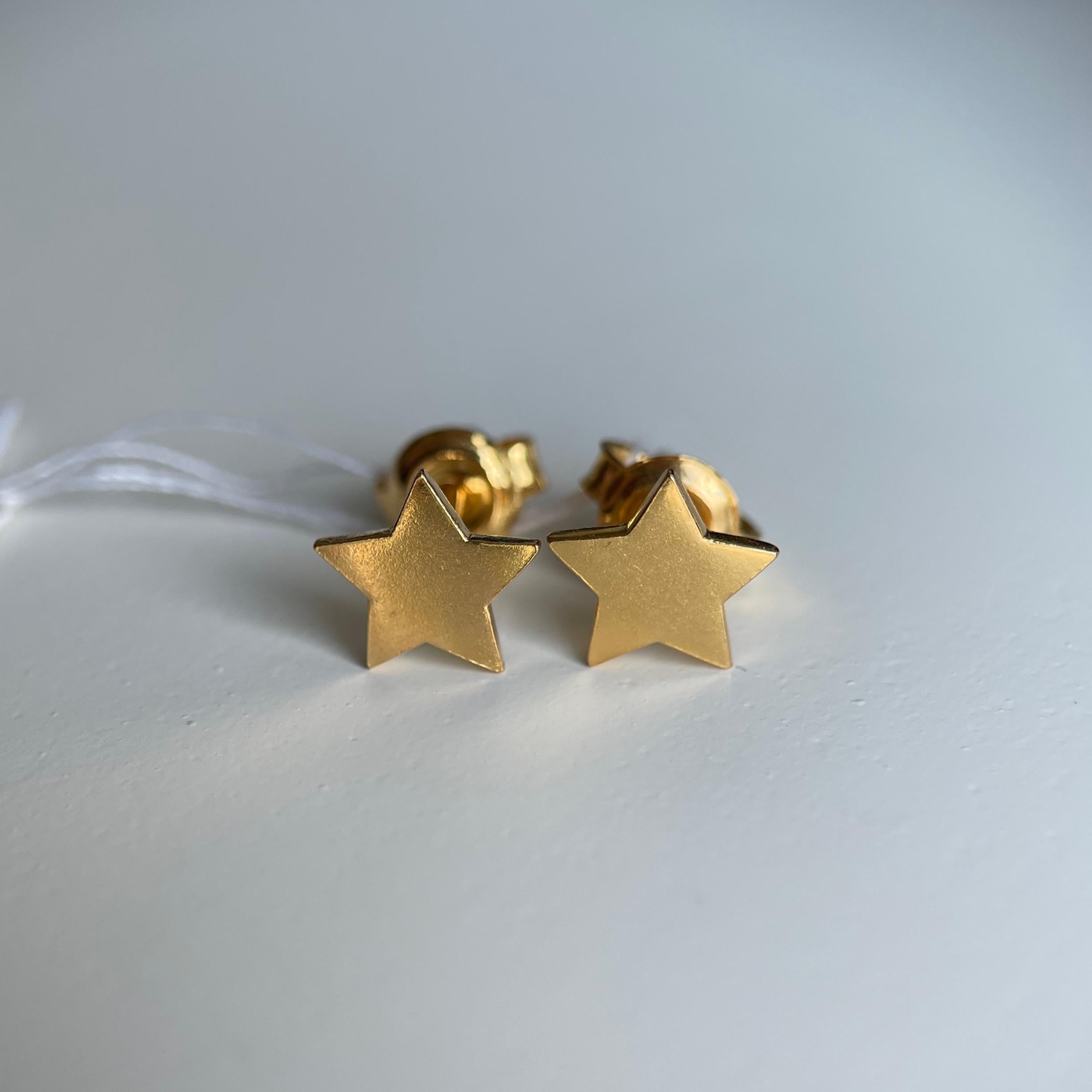 Donna Orecchino con perno in oro 22k 916 - orecchino con stella d'oro - 1,54g in vendita