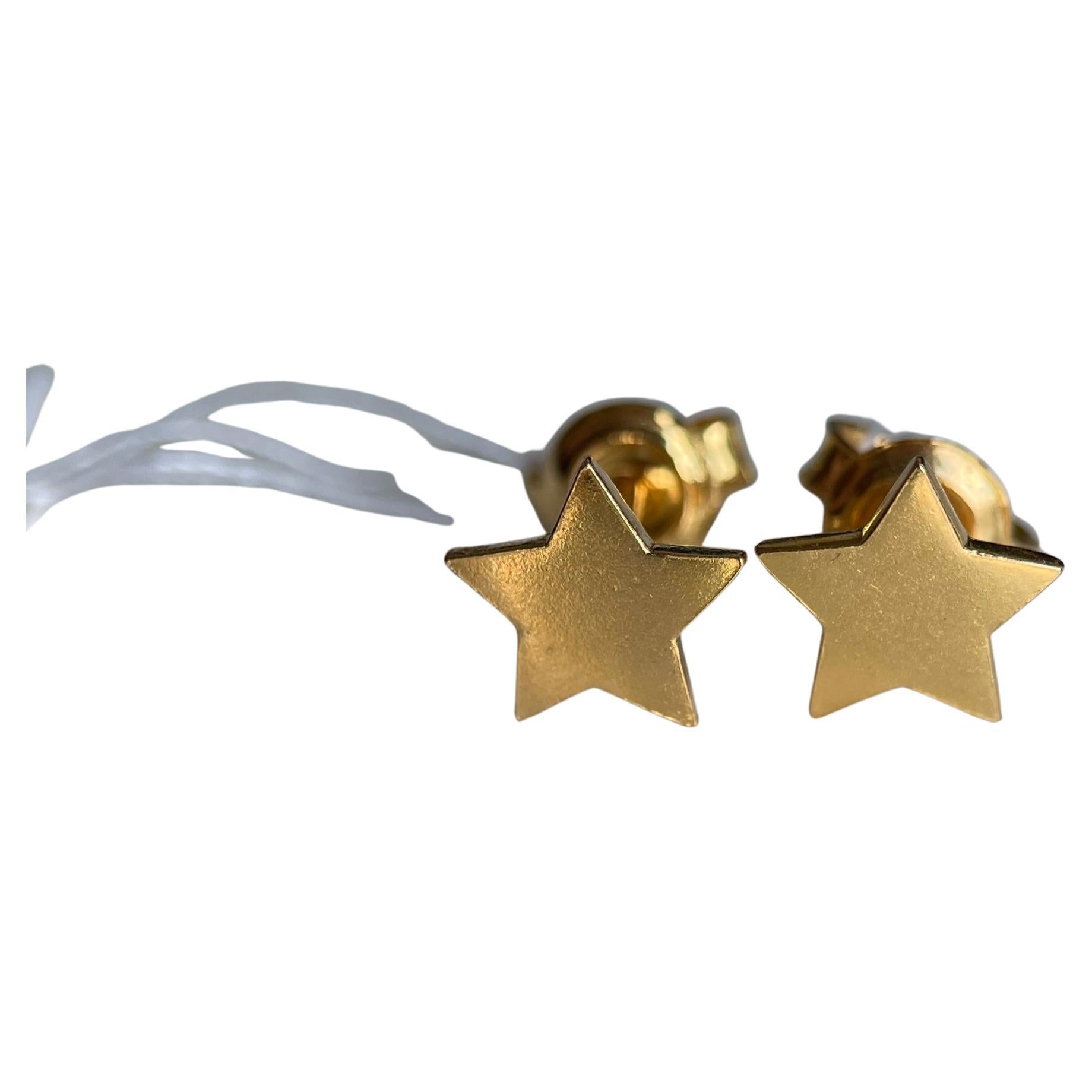 Orecchino con perno in oro 22k 916 - orecchino con stella d'oro - 1,54g in vendita
