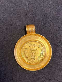 22K Ancient 7th Century Byzantine Constans II Gold Coin Pendant