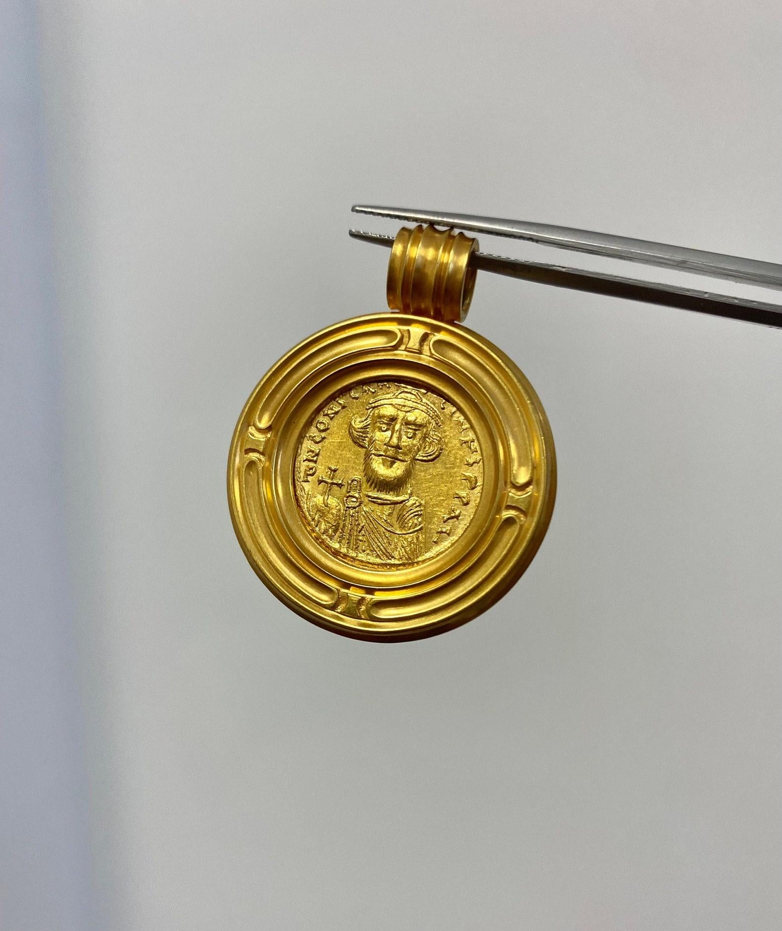 22k gold coin pendant