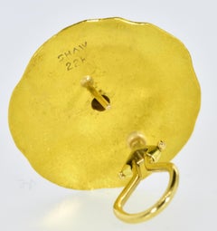 22K Diamond and Hard Stone Modern Earrings by Sam Shaw, C. 1990