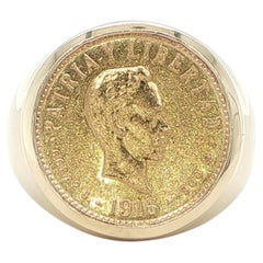 22K Dos Pesos Cuban Coin Ring