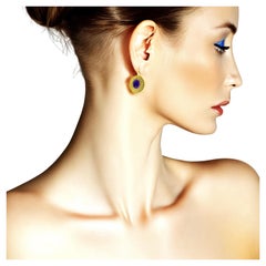 22K Etruscan Revival  Contemporary Earrings centering fine Natural Sugilite