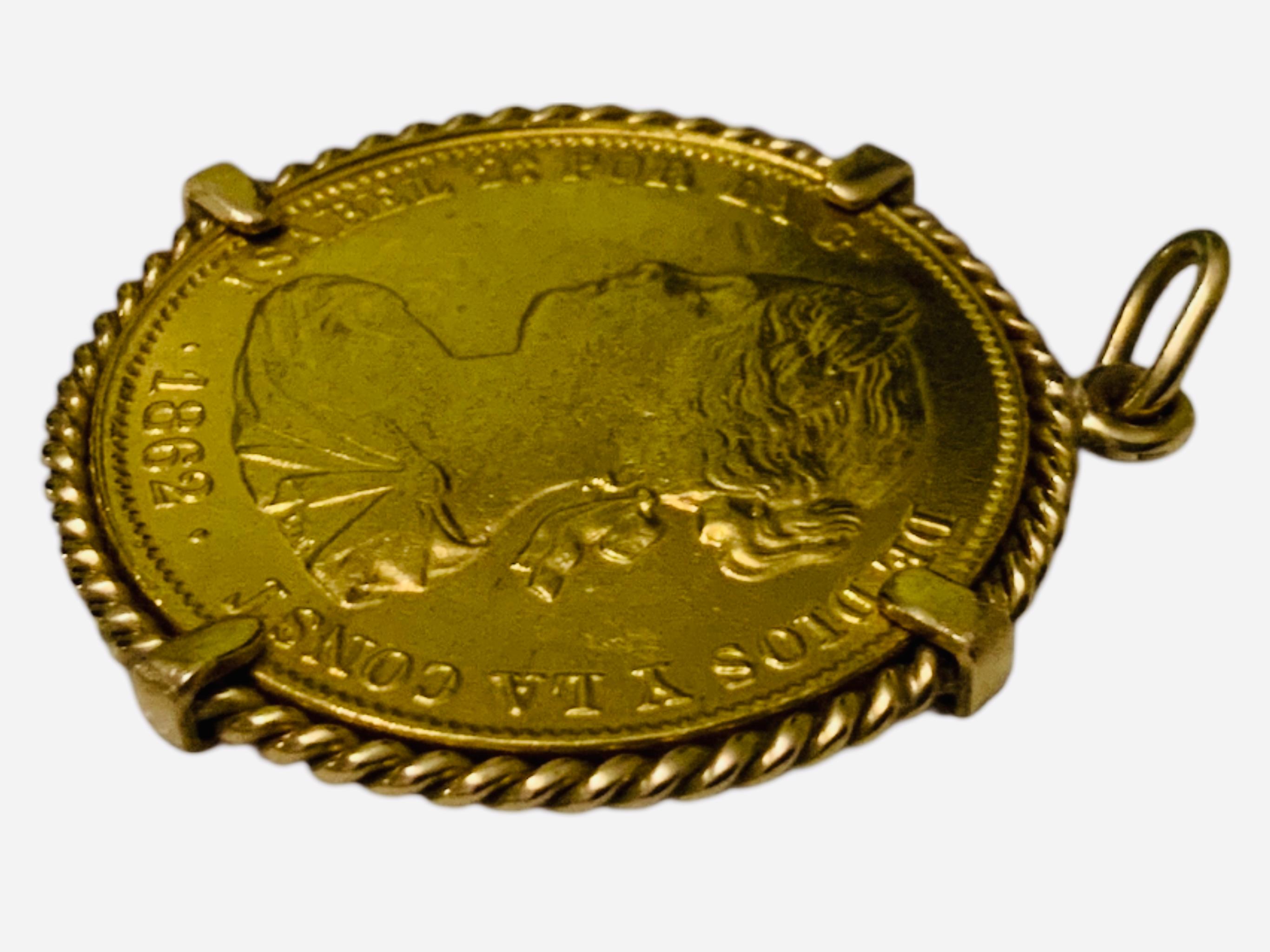 da uomo o donna Ciondolo Numari Gemmato in oro 22K 1862 Spagna 100 R in vendita
