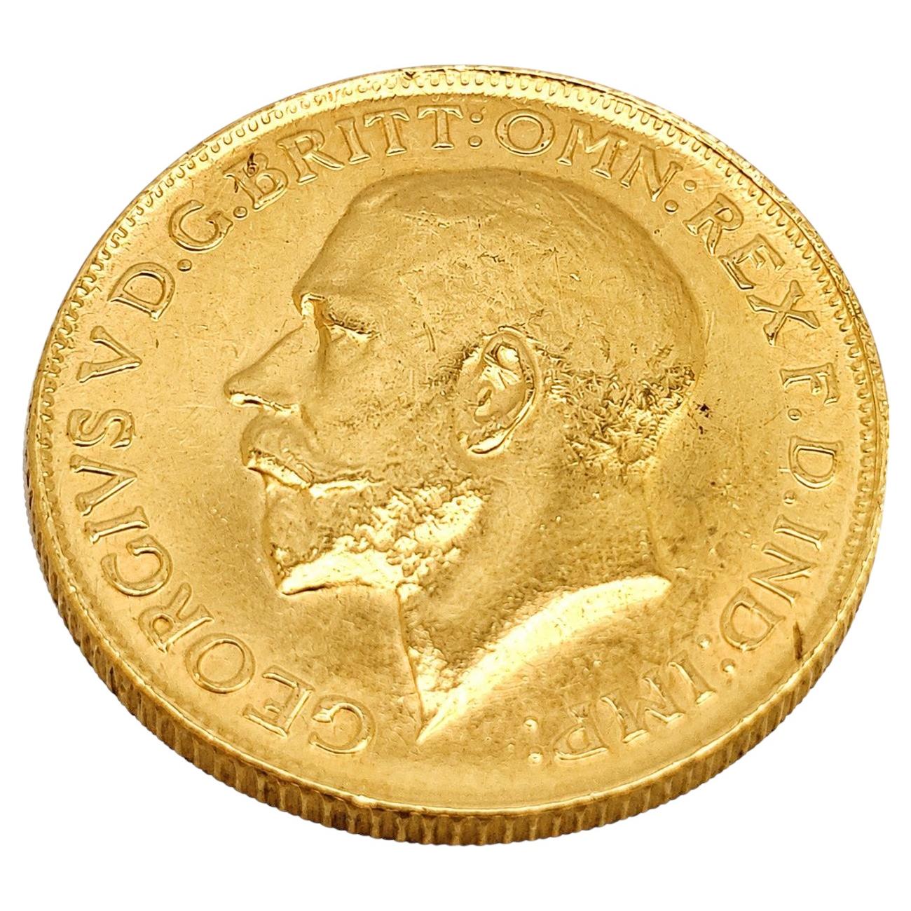 22k Gold 1922-p King George V Gold Sovereign Coin Perth Mint Australia