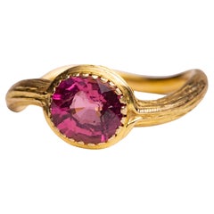 Vintage 22K Gold and Pink Tourmaline Ring