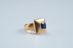22k Gold and Platinum Sapphire Ring