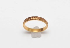 22 Karat Gold Band with Laurel Wreath Design