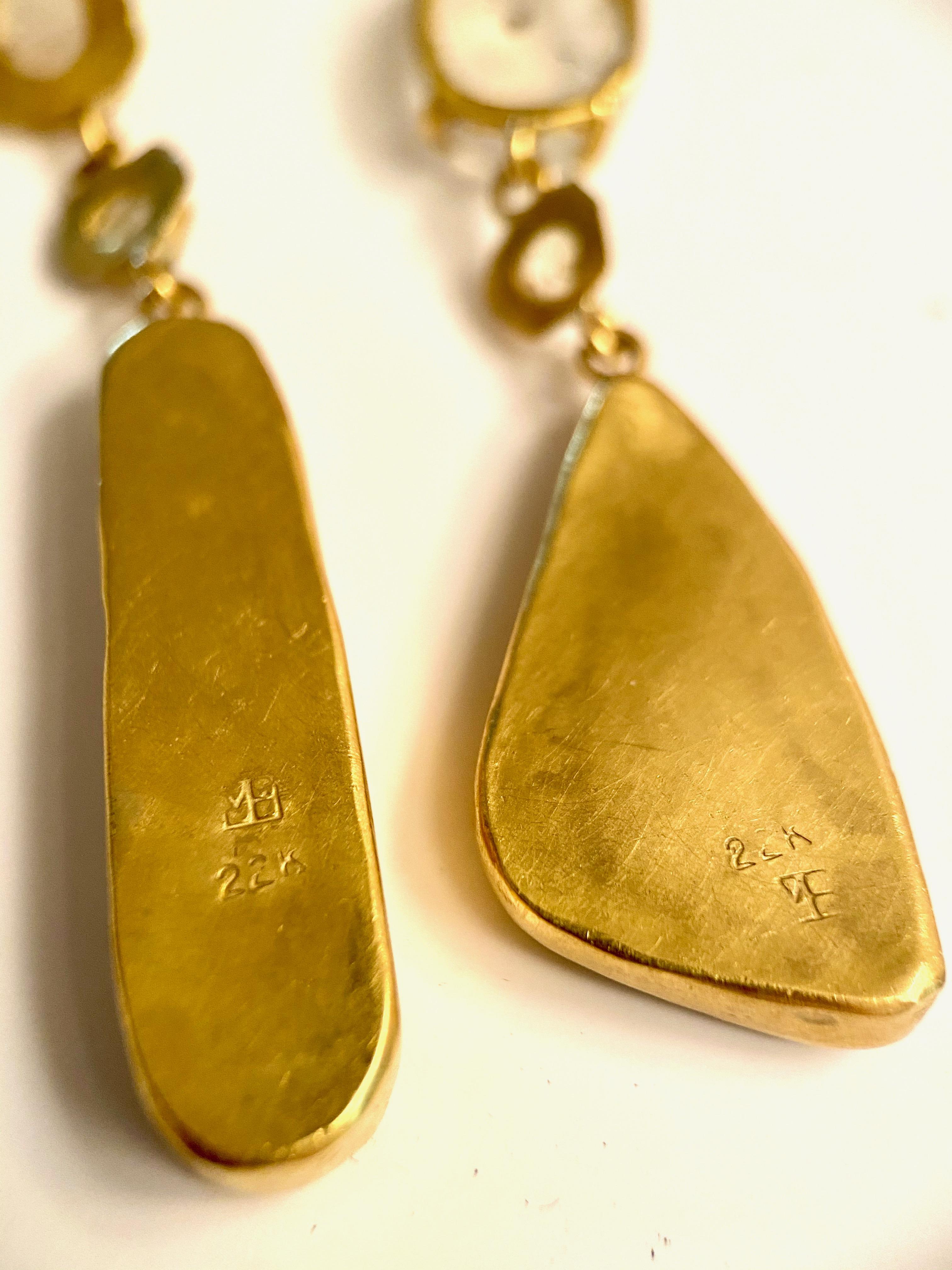 Margery Hirschey 22 Karat Gold, Boulder Opal and Gemstone Shoulder Dusters For Sale 4