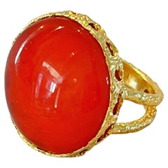 22k Gold Carnelian and Quartz Signature Cocktail Ring, by Tagili