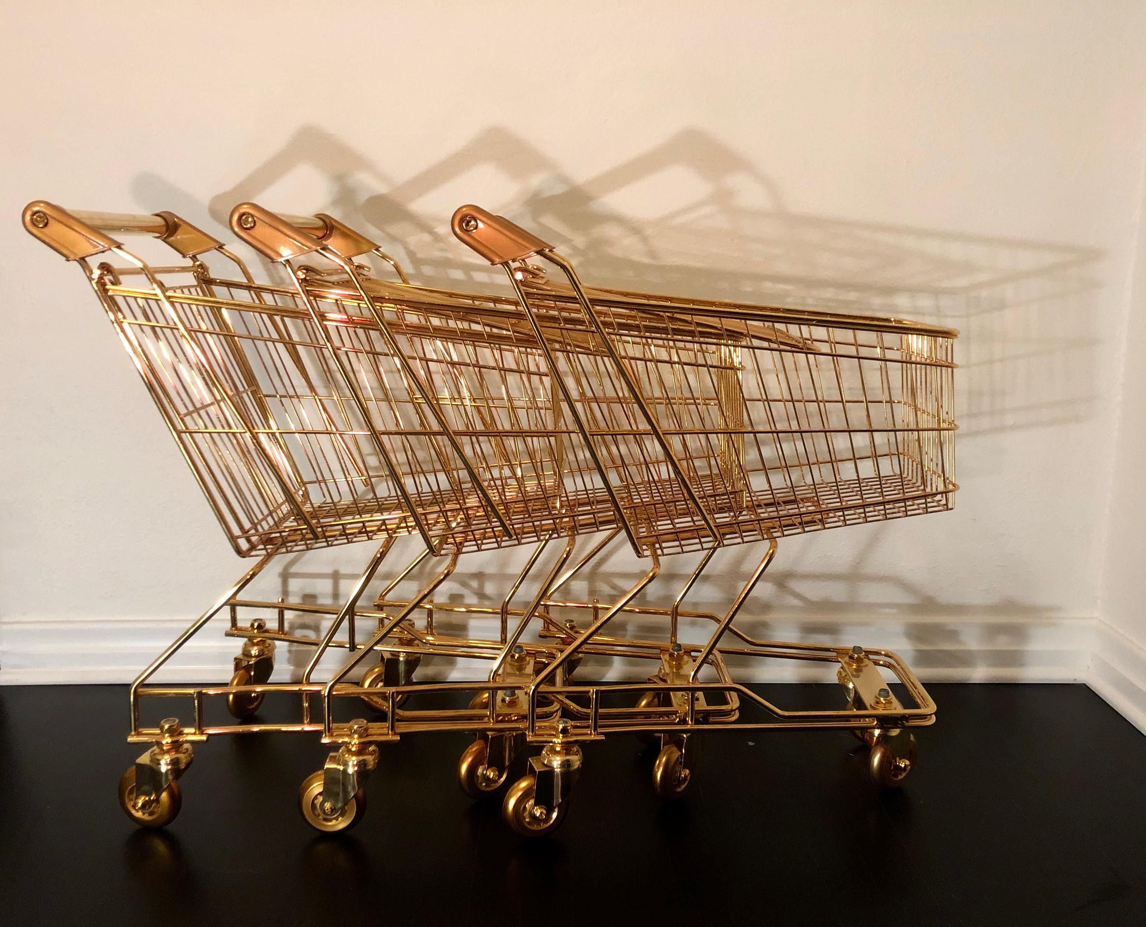 American Limited Edition Kids Cart 22K in Gold, Steel & Bronze by Christopher Kreiling For Sale