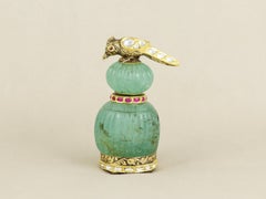 22K gold carved emerald perfume indian snuff bottle  Maharajas & Mughal jewels
