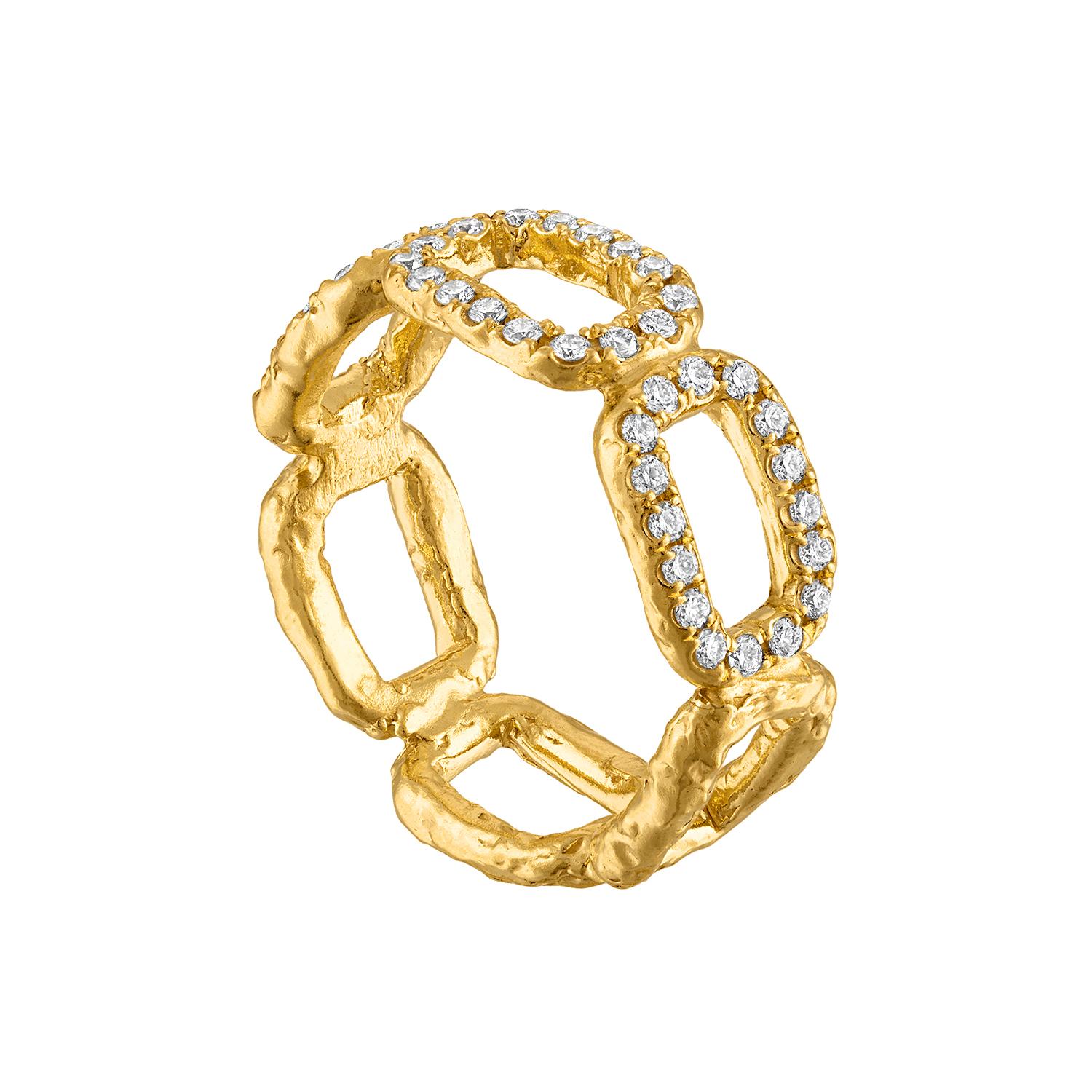 Questo squisito anello è una testimonianza di maestria artigianale, con un audace e sofisticato design a catena meticolosamente realizzato in ricco oro a 22 carati. L'anello fonde perfettamente l'eleganza classica con un tocco moderno, rendendolo un