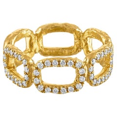 22k Gold Chain Link Ring in 22k Gold and Diamonds