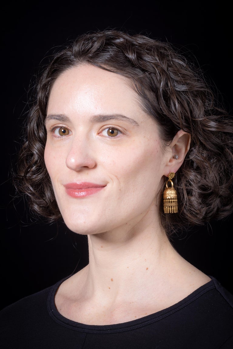 22K Gold Chandelier Earrings, India For Sale at 1stDibs