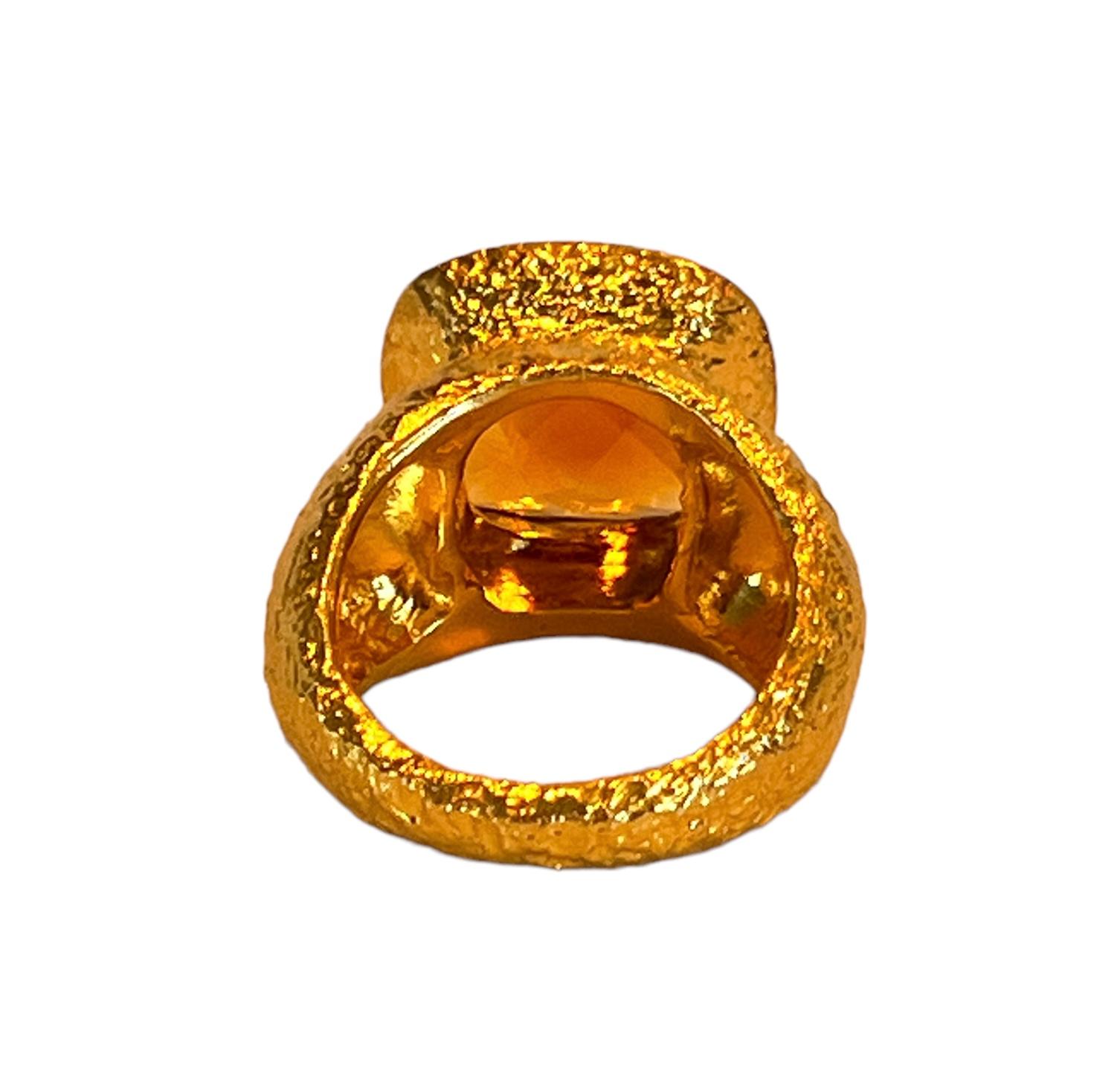 22k Gold Citrine Birthstone Cocktail Ring, by Tagili For Sale 2