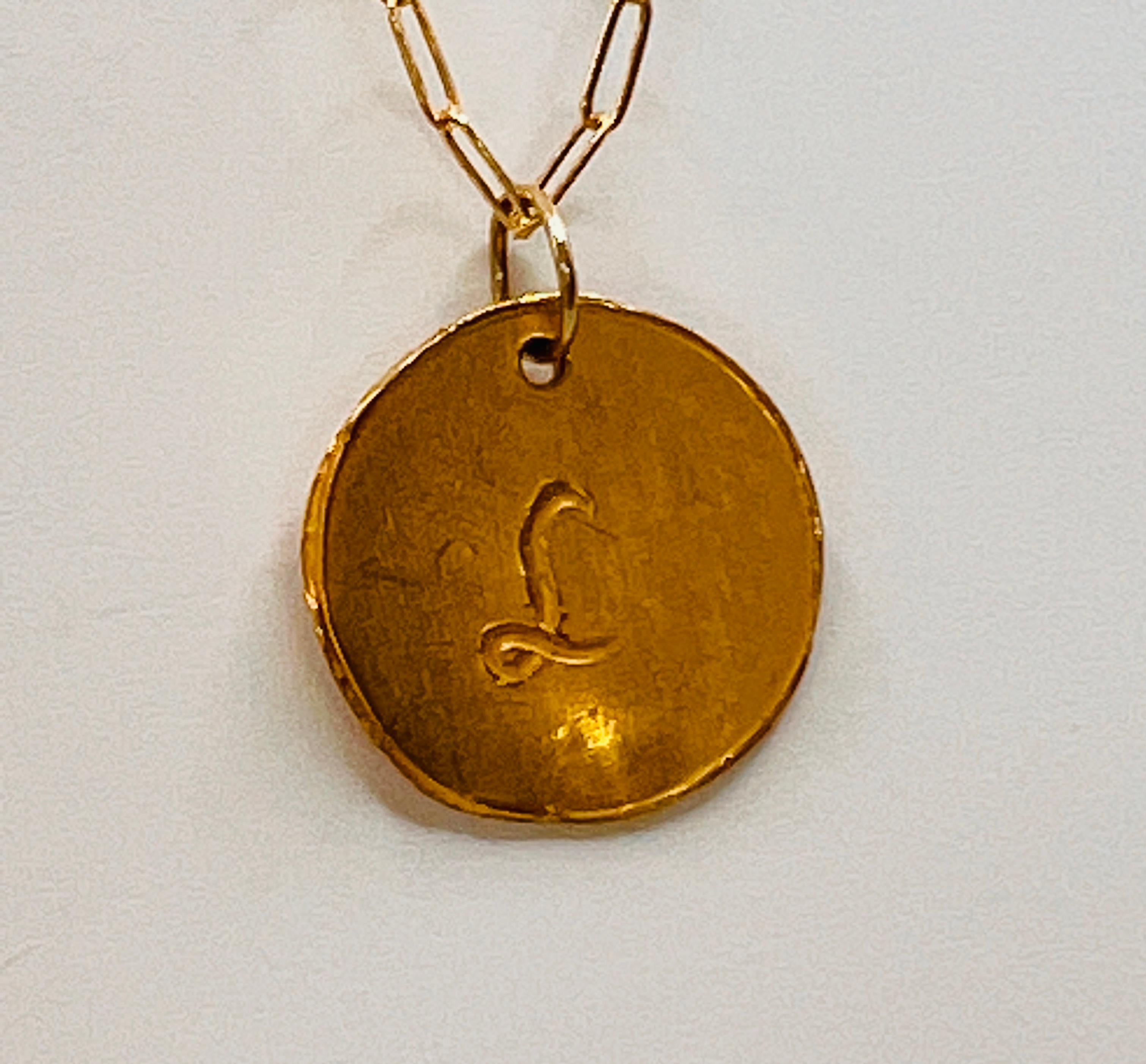 22k gold initial pendants