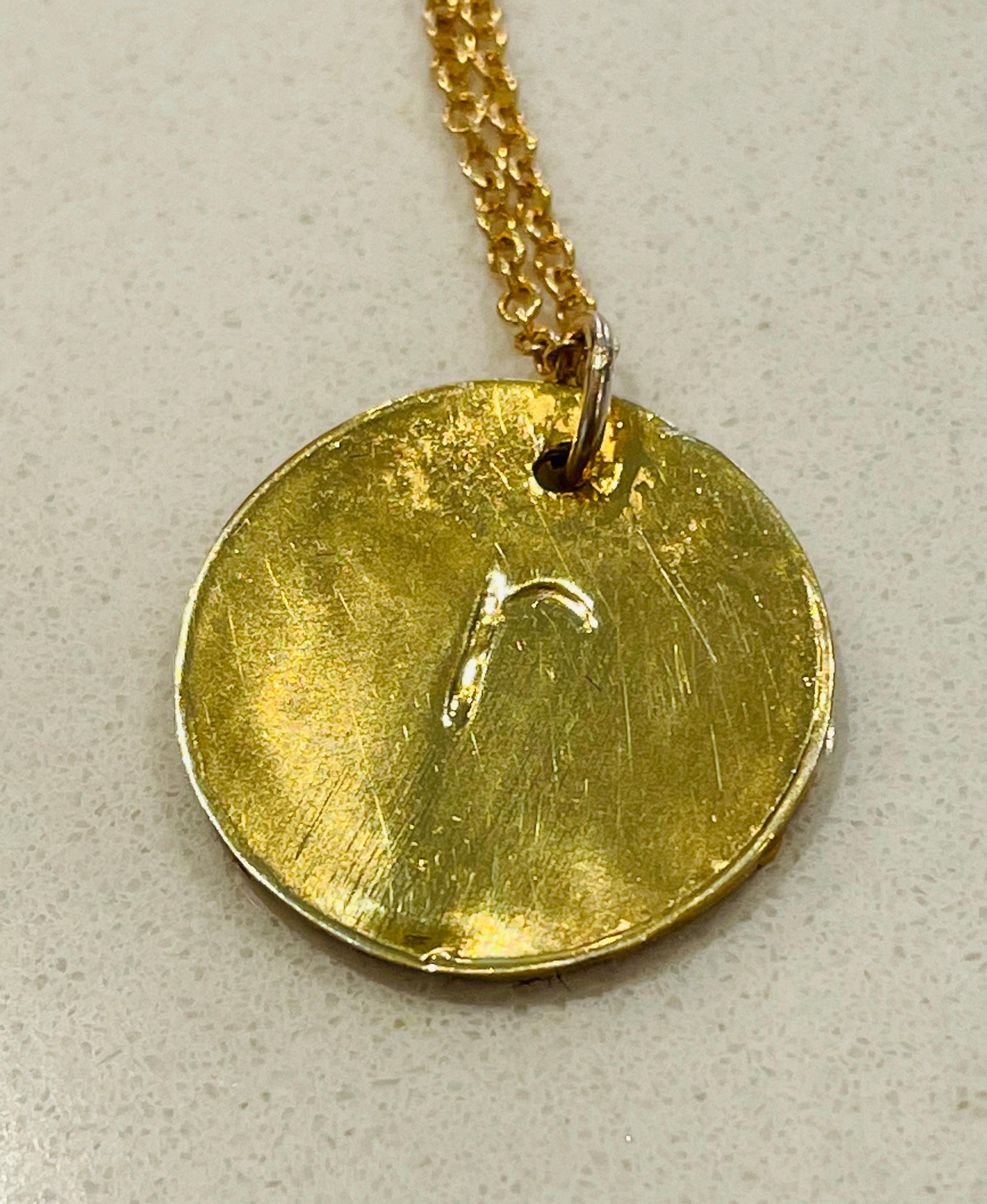 Artisan 22k Gold Customized Initial Pendant, by Tagili