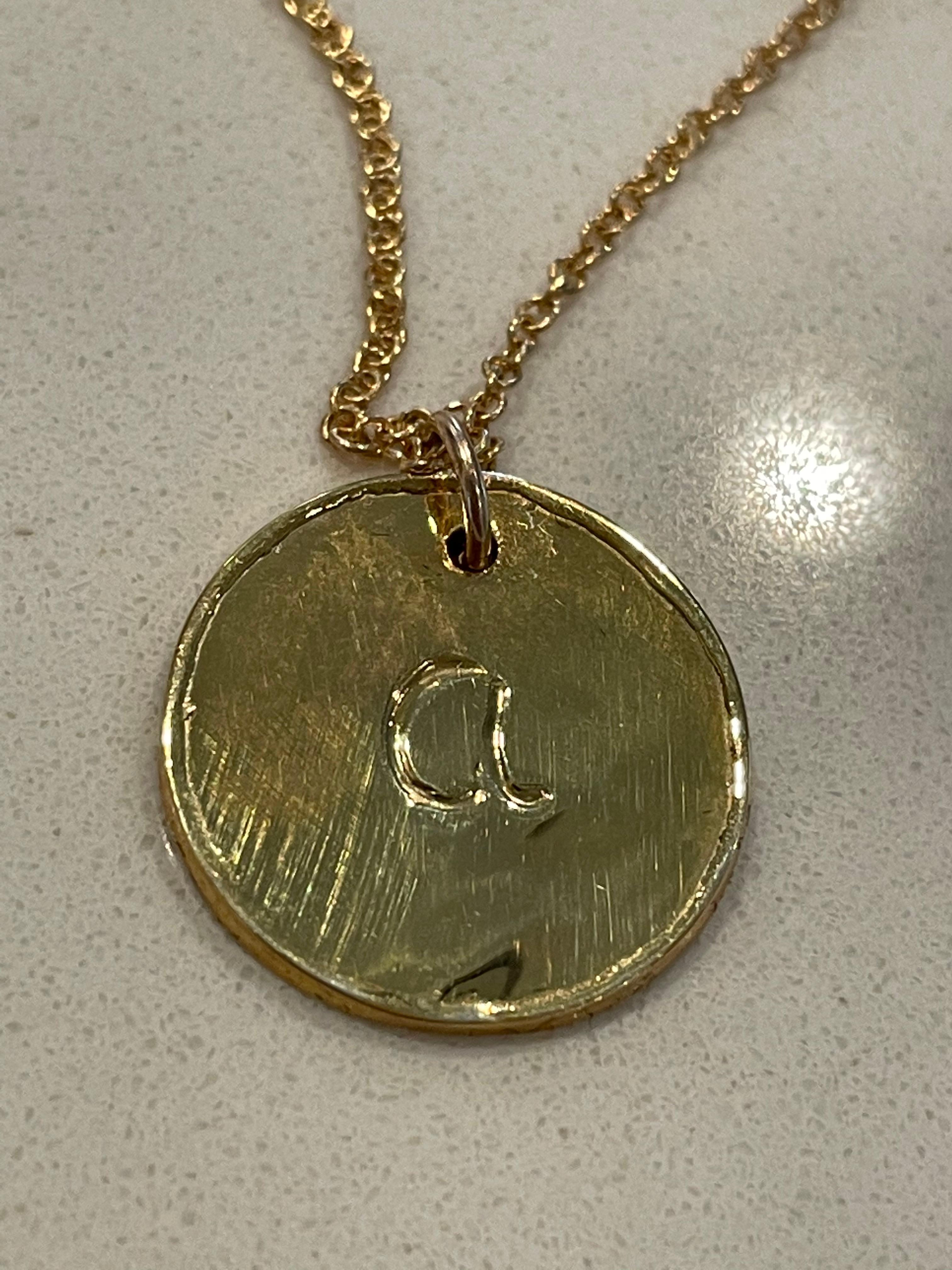 22k Gold Customized Initial Pendant, by Tagili In New Condition In New York, NY