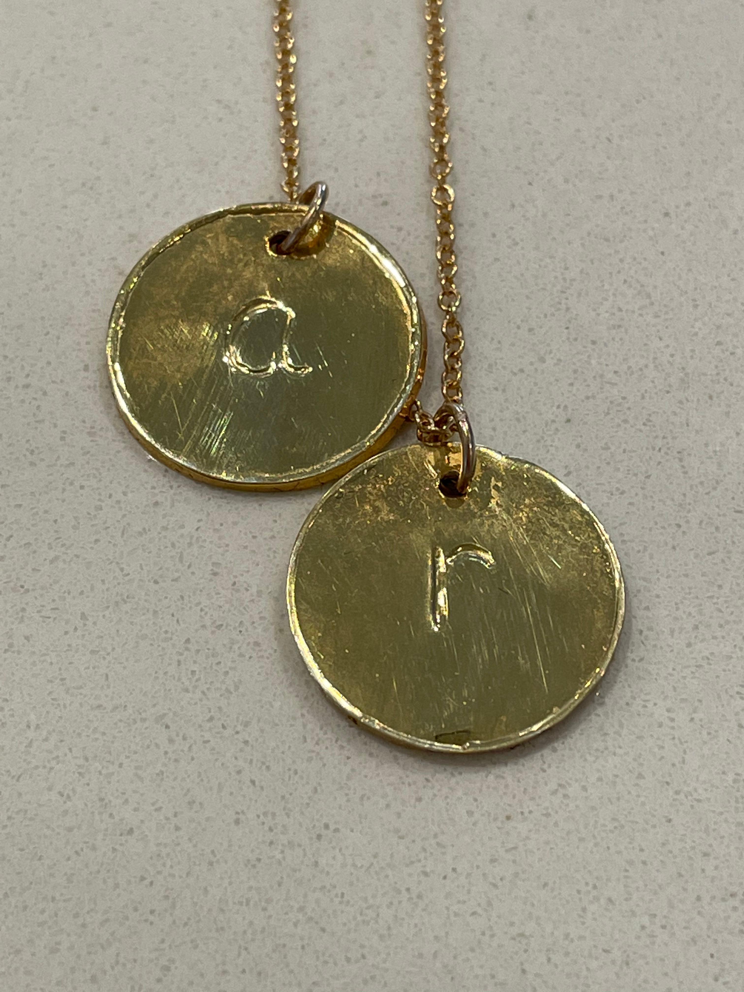 22k Gold Customized Initial Pendant, by Tagili 1