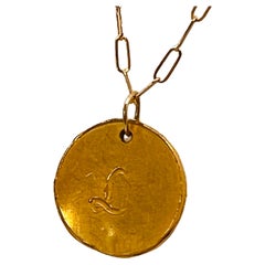 22k Gold Customized Initial Pendant, by Tagili