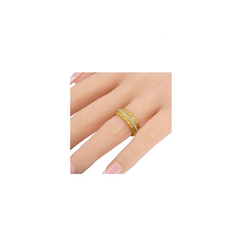 Women's or Men's 22k Gold Diamond Eternity Band, Petite For Sale