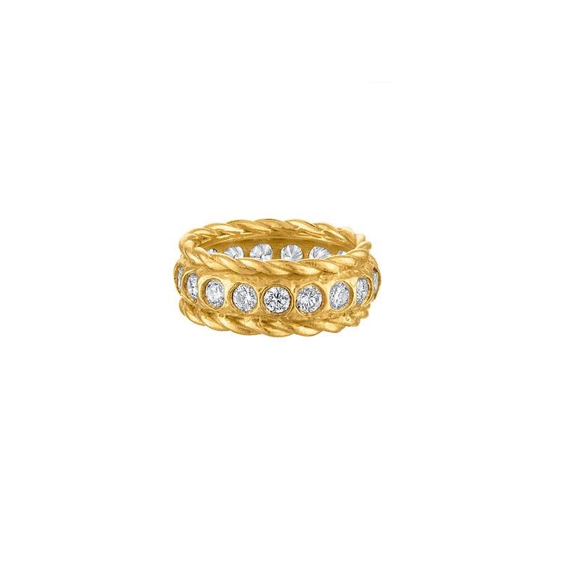 Artisan 22k Gold Eternity Band, Large For Sale