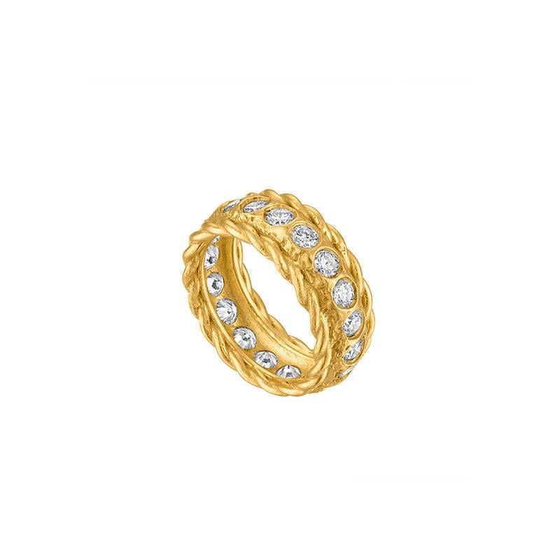 Round Cut 22k Gold Eternity Band, Large For Sale