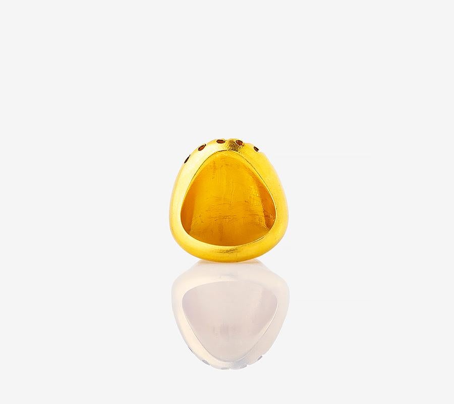 22K Gold Handgefertigter ovaler Ring mit Türkis-Wandmuster aus Arizona für Damen oder Herren im Angebot