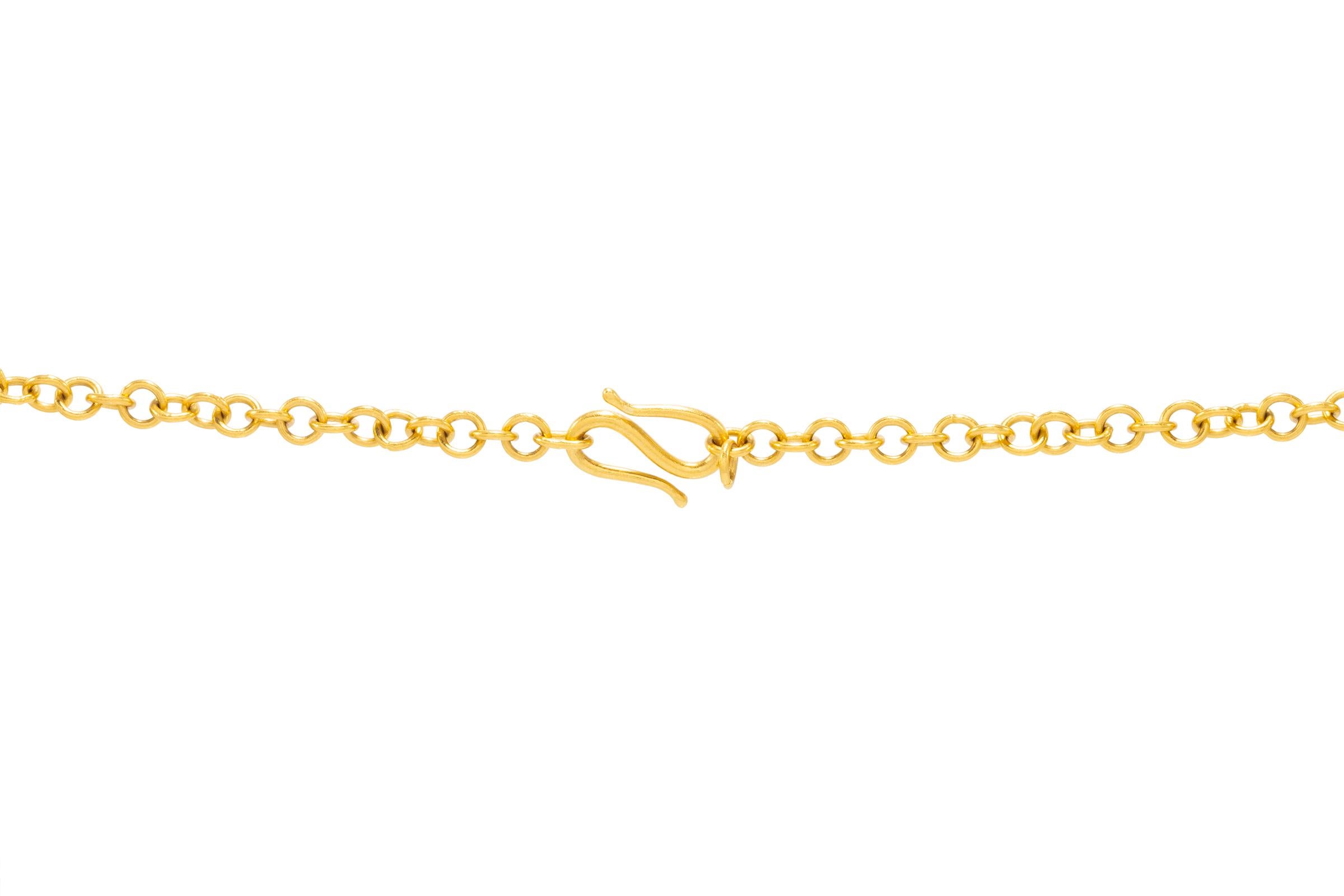 22 Karat Gold handgefertigte Kabelkette 24