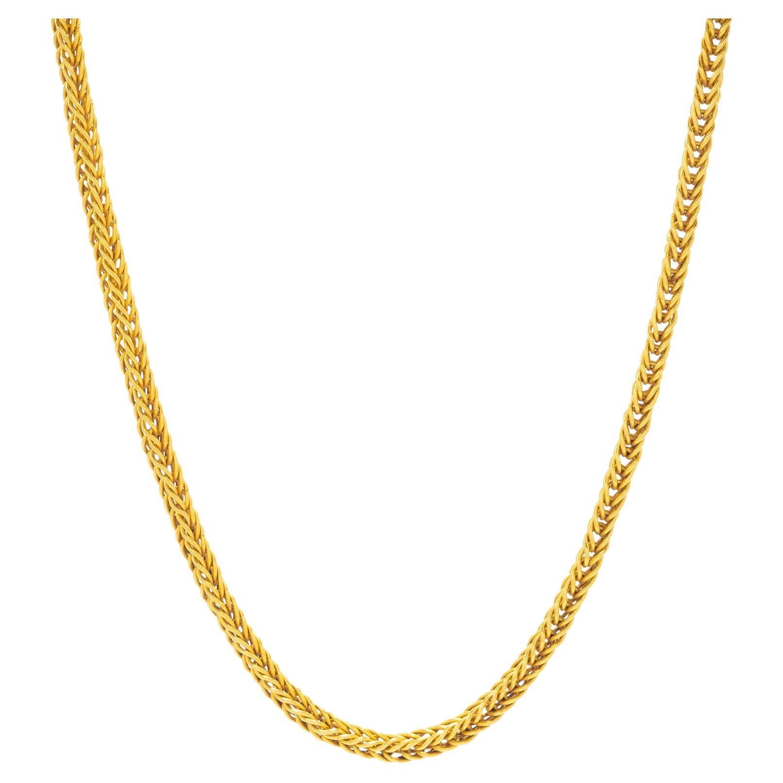 22k Gold Hand Woven Chain by Tagili Designs For Sale