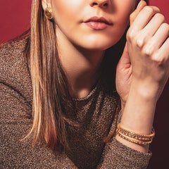 22 Karat Gold Handcrafted Cubic Flexible Bracelet