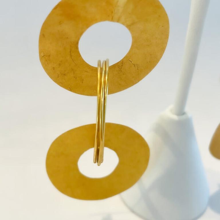 Women's 22k Gold Handmade Circle Earrings by Tagili