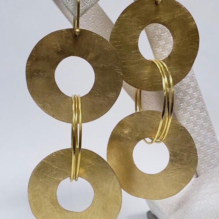 Artisan 22k Gold Handmade Circle Earrings by Tagili