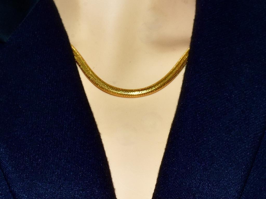 Oro 22K Pesante e sostanzioso lungo 21 pollici  Catena a maglie intrecciate Contemporary In condizioni ottime in vendita a Aspen, CO