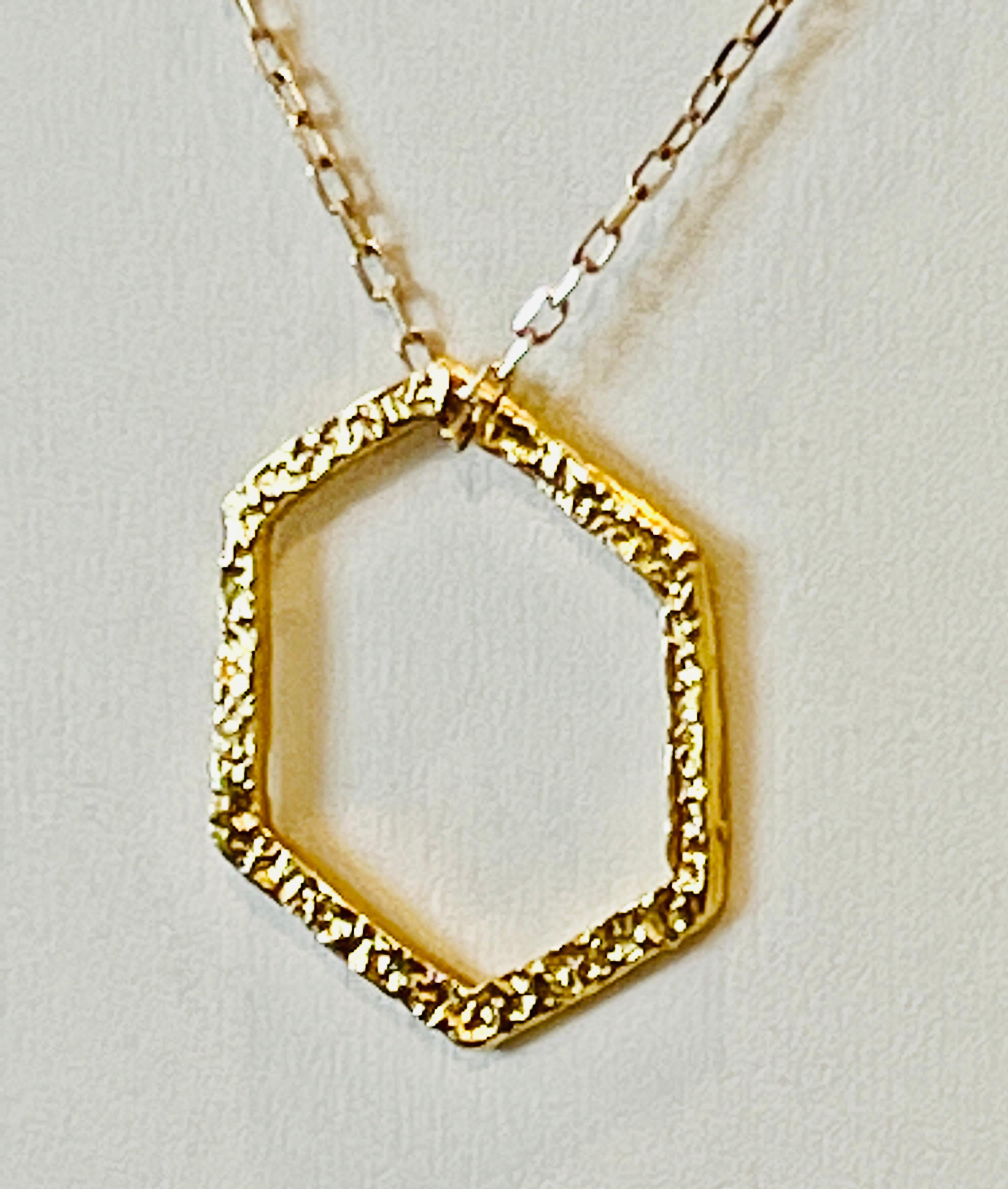 22k Gold Hexagon Necklace, by Tagili For Sale 1