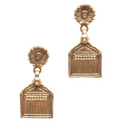 22k Gold Hindu Pendant Earrings
