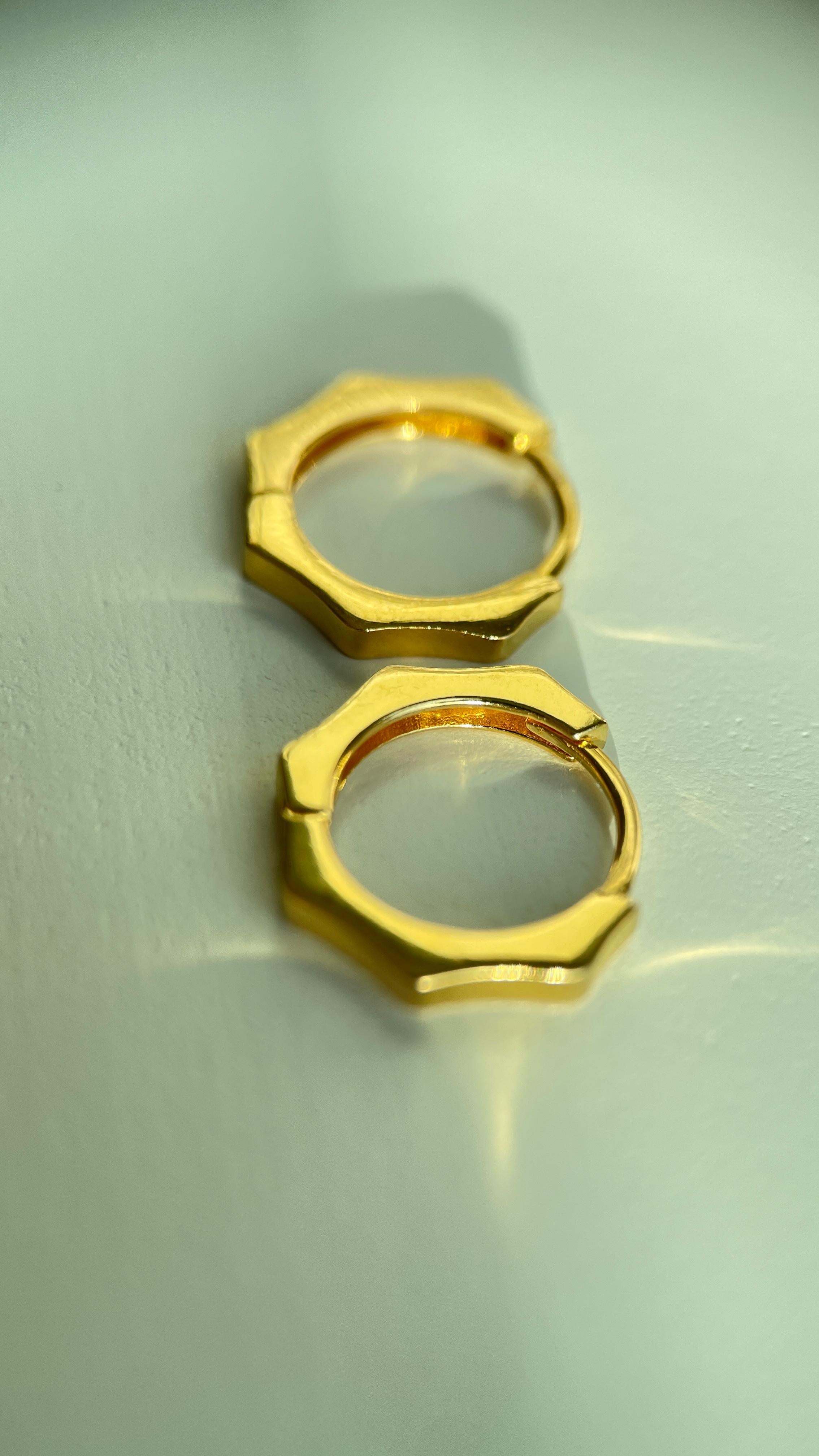 Créoles en or 22k - Or pur 916 (Taille 10mm) -2.24g Pour femmes en vente