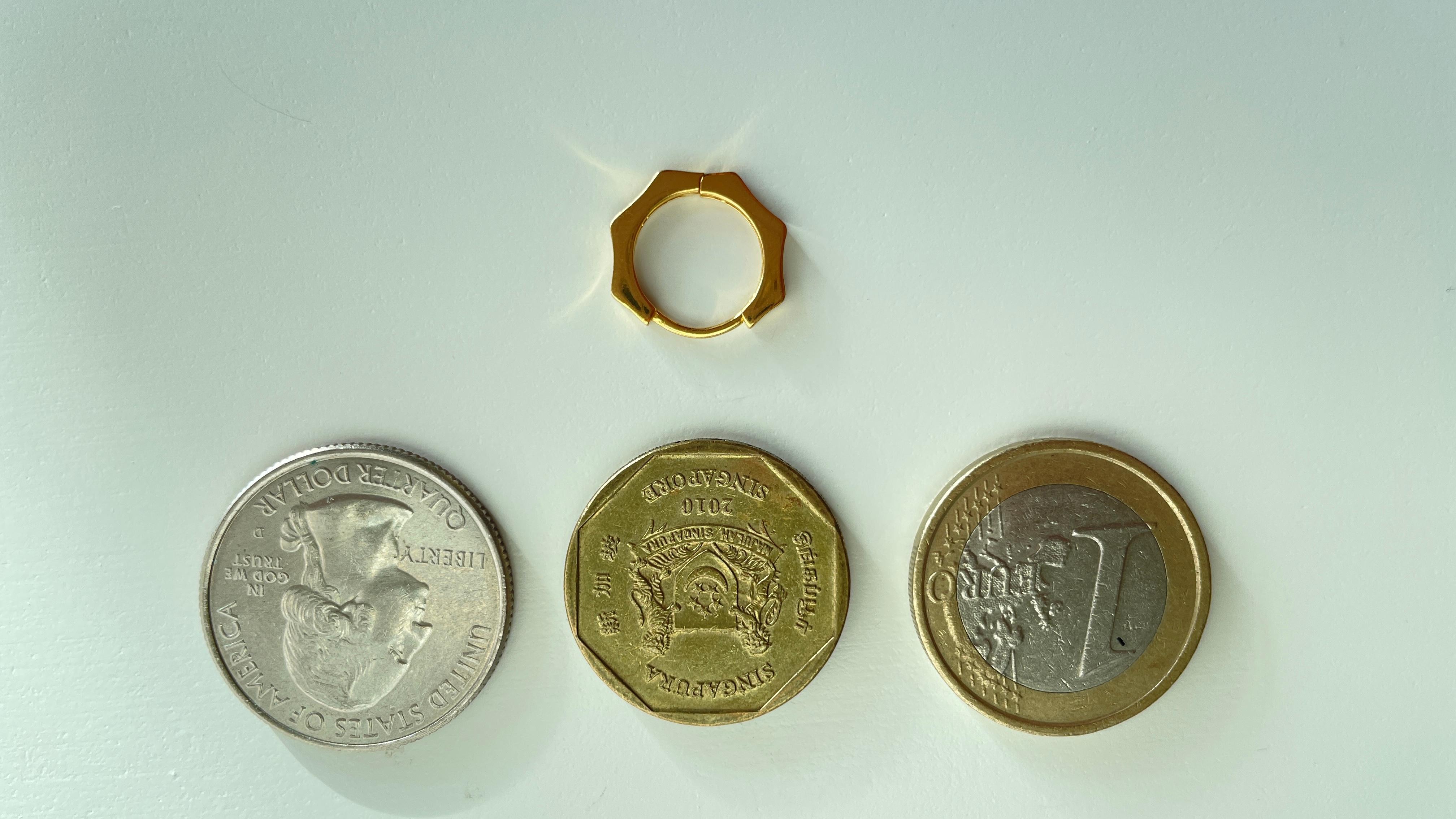 Créoles en or 22k - Or pur 916 (Taille 10mm) -2.24g en vente 1