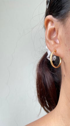 22k Gold Hoop Earrings - 916 Pure Gold (Size 20mm), 4.02g