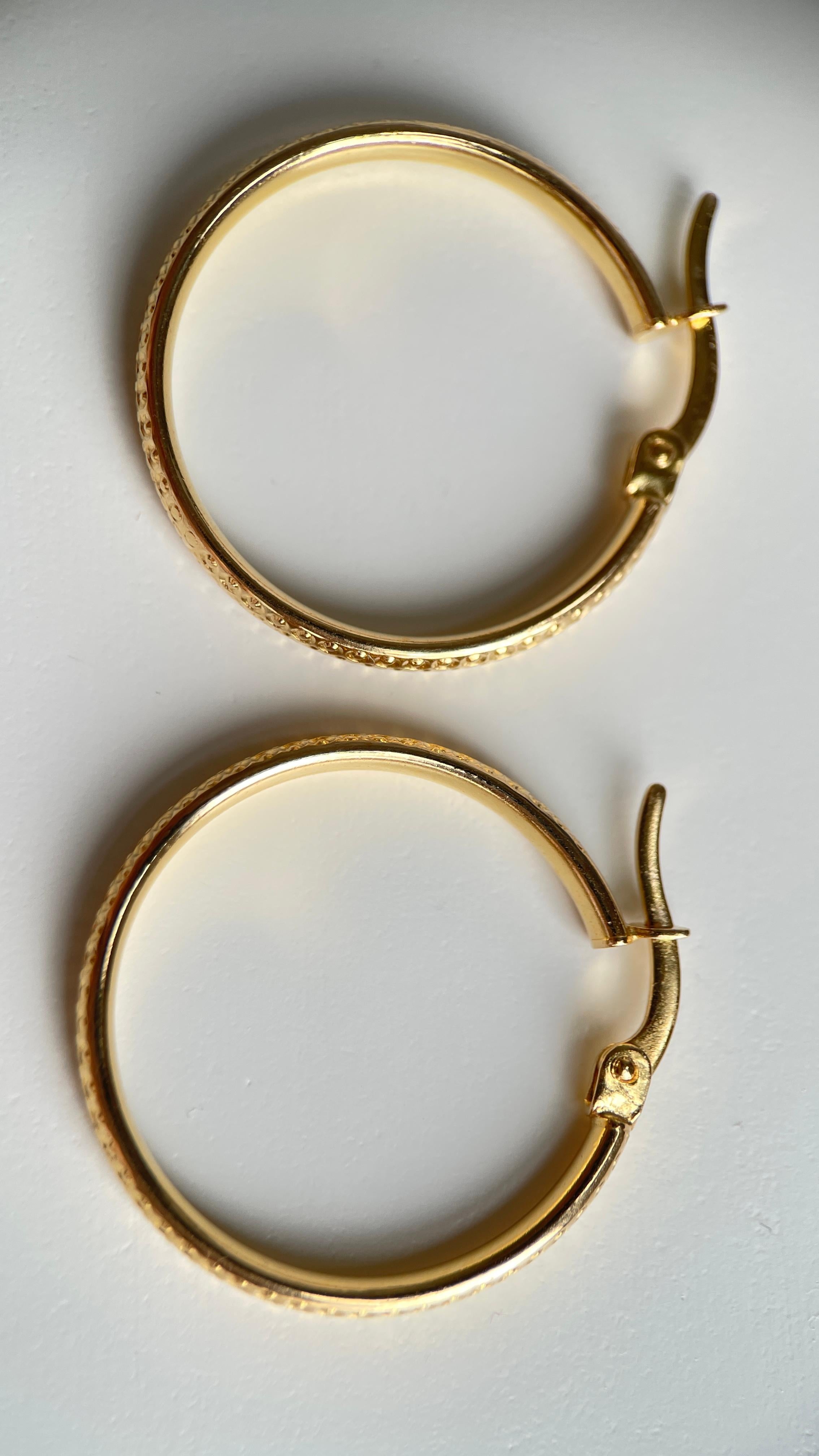 Art déco Créoles en or 22k - Or pur 916 (taille 20mm), 4.02g en vente